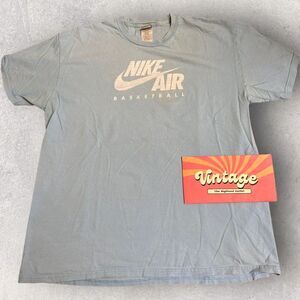 Vintage Nike Air Basketball Distressed Faded Graphic T-Shirt Blue Fits Size‎ XL